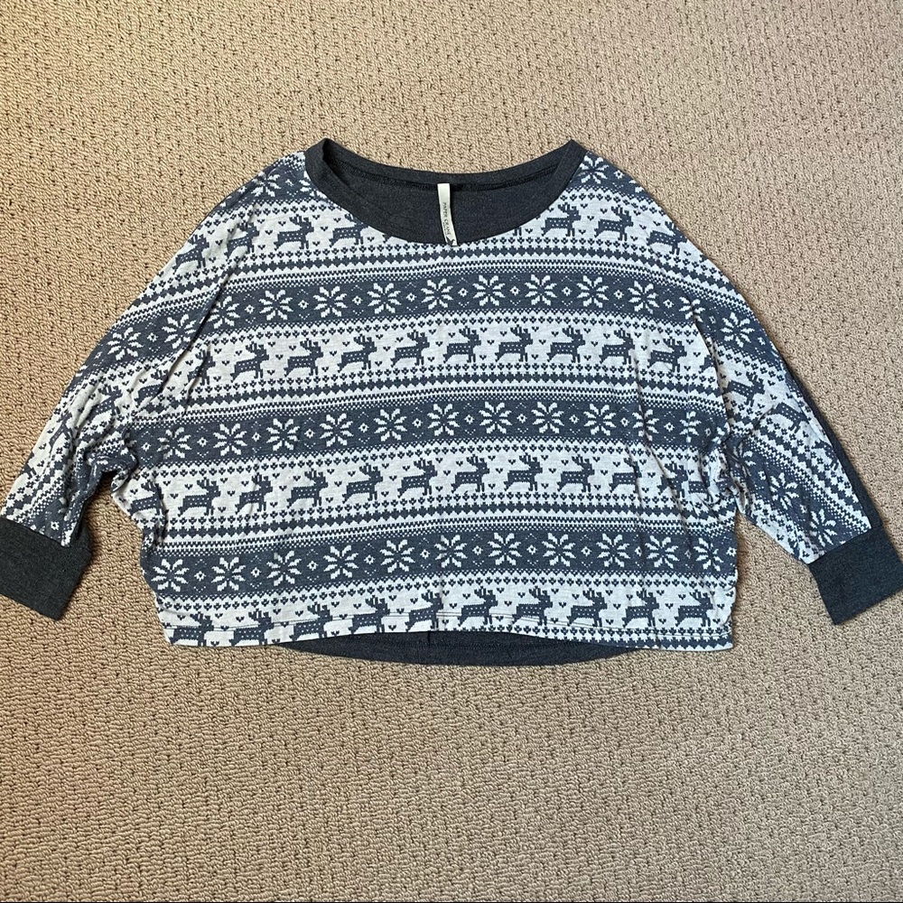 Reindeer/Snow Flake Sweater in Poncho Style